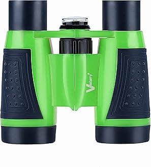 Compact Binoculars for Kids Bird Watching Hiking Camping Fishing Accessories Gear Essentials Best Toy Gifts for Boys Girls Children Toddler Waterproof 5X30 Optical Lens Including Compass