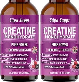 Creatine Monohydrate Drops 60ml - Liquid Alternative to Creatine Monohydrate Powder, Ideal for Gym Performance, Bulk Creatine Formula, Supports Muscle Growth, Recovery, and Energy - Berry Flavour