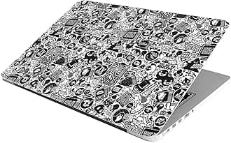 Laptop Skin Stickers HD Quality Sticker for Laptops Upto 15.6" Compatible with Apple/Dell/HP/Lenovo/Acer/Asus/Sony (Dustproof|Waterproof|Scratchproof|Reusable)-BW Doodle ANM