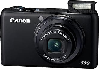 Canon PowerShot S90 10MP Digital Camera with 3.8X Wide Angle Optical Image Stabilized Zoom and 3-Inch LCD (Old Model) (Renewed)