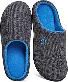 VeraCosy Men's Two-Tone Memory Foam Slippers