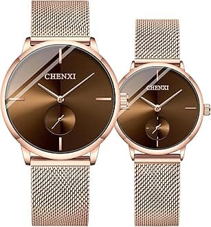 Couple Watches Men and Women Pair Quartz Watches Casual Stainless Steel Mesh Strap Fashion Watches