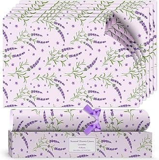 Scented Drawer Liners Perfect for Dresser, Wardrobe, Drawers, Shelves, 6 Sheets. 36.5 x 50 (Lavender)