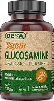 Vegan Glucosamine-MSM-CMO & Turmeric Supplement - Gluten Free Plant Based Nutritional Supplement - 90 Tablets, 2-Pack