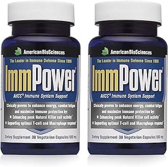 ImmPower | Enhanced Immune Support, Natural Killer Cell Activity & Cytokine Production | 30 Vegetarian Capsules, 500mg of AHCC per Capsule (2 Pack)