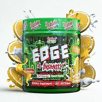 Psycho Pharma Strongest High Stim Preworkout Powder - Edge of Insanity - Most Intense Pre Workout Supplement for Pumps, Strength, Energy and Feel Good Focus. Rivals Famous PWOs of The Past