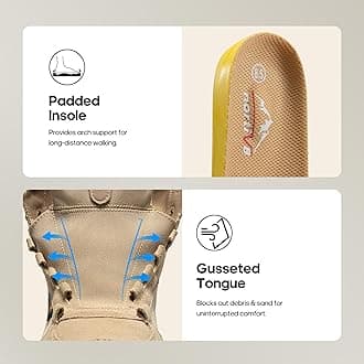 NORTIV 8 Men's Lightweight Military Tactical Work Boots Outdoor Hiking Motorcycle Combat Boots