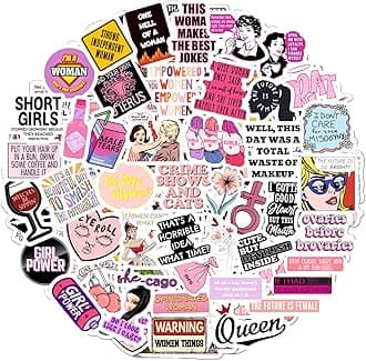BulbaCraft 100Pcs Funny Girly Stickers, Laptop Stickers for Women - Feminist Decals, Feminist Presents, Gifts for Women & Men