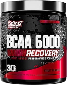 BCAA Powder 6000 Amino Acid - 6 Grams of BCAAs Amino Acids Supplement for Post Workout Recovery & Muscle Growth - Amino Energy Workout Recovery Drink (Fruit Punch - 30 Servings)