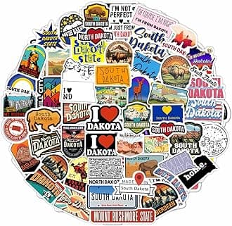 BulbaCraft Dakota Stickers for Water Bottle and Laptop - Dakota Party Favors & Decorations, Waterproof Vinyl Decals, State Pride and Icon Stickers, Gifts for Women & Men