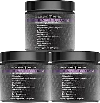 10-in1 Magnesium Glycinate Sleep Aid - The Night Before Recovery Complex with Melatonin & L-Theanine - Natural Relaxation Support (6 Month Supply, 360 Capsules)