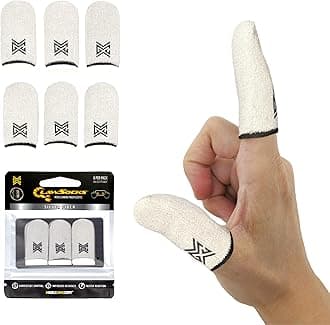 6 Pack Mobile Gaming Corps ClawSocks Phone Gaming Finger Sleeves - Silver White Thread