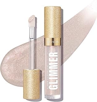 Revlon Super Lustrous Glimmer Gloss – Hydrating & Plumping Lip Gloss with Plant-Based Glitter, 3D Shimmer, 39% Hydration Boost & Oversized Applicator, Diamond Drama
