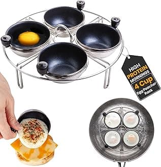 Eggssentials, 4 Egg Poacher insert Stainless Steel Rack