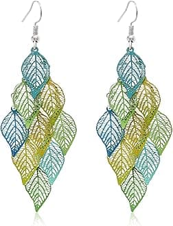 Aisansty Dangle Earrings for Women Handmade Boho Super Lightweight Chandelier Dangle Drop Earring Gold Silver Plated