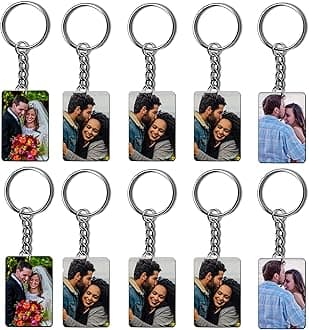 Sponsored Ad - Personalised Photo/Name Keychain Customised Photo Key Chain With Picture For Bike, Car, Home, Office (Multicolour 5.7X4.4 Cm)