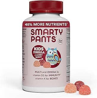 Kids Multivitamin Gummies: Omega 3 Fish Oil (EPA/DHA), Vitamin D3, C, Vitamin B12, B6, A, K & Zinc for Immune Support, Biotin, Grape, Cherry & Berry Flavors, 120 Count (30 Day Supply)