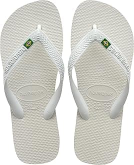 Men's Brazil Flip Flop Sandal, White, 9-10 M US