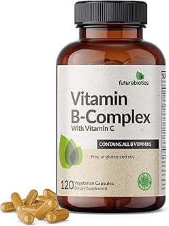 Futurebiotics Vitamin B Complex with Vitamin C Supports Energy Production, Nervous System & Immune Support - Non-GMO, 120 Vegetarian Capsules
