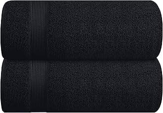 Belizzi Home Cotton 2 Pack Oversized Bath Sheet 35x70, Large Bath Sheet, Ultra Soft, Absorbent, Compact, Eco-Friendly, Recyclable, Quick Drying and Lightweight Towel - Black