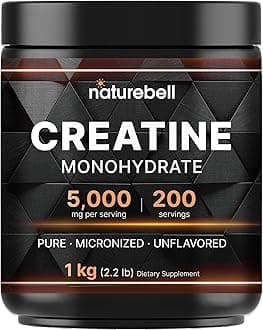 Creatine Monohydrate Powder 1000 Grams, 5000mg Per Serving | Pure Unflavored Creatine Powder – Micronized – Pre Workout – Keto – Vegan – Dissolves Easy – Filler Free – 200 Servings (2.2lbs)