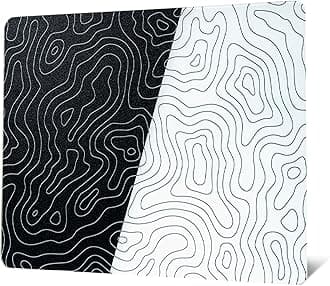 XVX Glass Mousepad for Gaming, Topographic Hard Gaming Mouse pad, Professional Large Mouse Mat 410mm*310mm, Special Glass Surface with Improved Precision and Speed