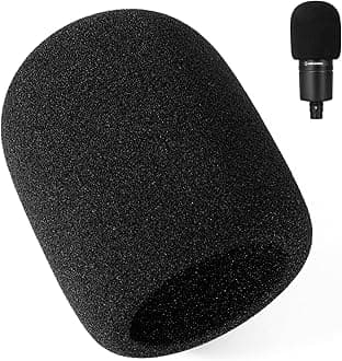 Pop Filter/Windscreen for Audio-Technica AT-2020 AT-2035 AT-2040 AT-2050 ATR2500 ATR2500X AT-4040 Microphones, Foam Mic Cover for Filtering Plosives and Hissing Noise (Foam-Black)