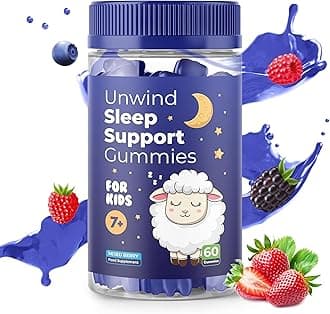 HILLTEN HEALTHUnwind Sleep Support Gummies for Kids - Formulated for Restful Nights, Childrens Sleep Gummies Promoting Natural Sleep Production, Promotes Sleep Patterns, 60 Count