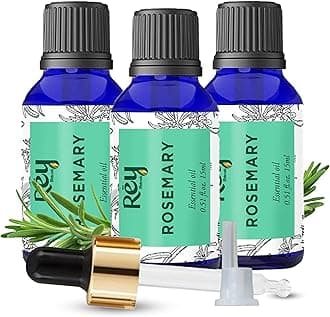 Rosemary Oil for Hair Growth & Skin Care | Pure, Non-Greasy, Shiny Soft Hair | Rey Naturals - 15ml x 3
