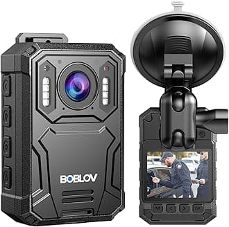 KJ23Pro 2K Body Camera, 128GB Body Worn Camera with Night Vision, 4000mAh Battery for 15 Hours Continuous Recording, with Car Suction for Dashcams, Law Enforcement, Security, Outdoor Work