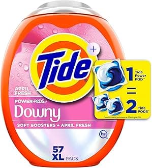 Tide Power PODs + Downy Laundry Detergent Pods, 57 Count, Soft Boosters + April Fresh