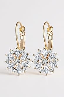 Shining Diva Fashion Latest 18k Gold Plated AAA Crystal Diamonds Earrings For Women & Girls