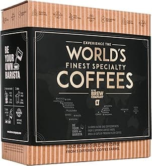 Original Gourmet Coffee Gift Set for Men & Women – 5 of the World’s Finest Single Estate Specialty & Organic Coffees | Brew & Enjoy Anytime, Anywhere | Hamper Style Letterbox Gift Idea for Him & Her