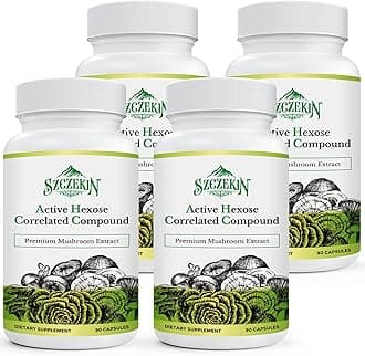 Active Hexose Correlated Compound 1500 mg Supplement, Natural 8 Mushroom Extract Supplement, Immune System, Liver Function, Natural Killer and T Cells Activity, 360 Veggie Capsules