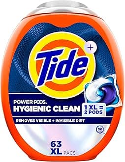 Tide Hygienic Clean Power PODS Laundry Detergent Pacs, Original Scent, 63 Count, Removes Visible and Invisible Dirt