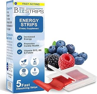 Essential Source 2,000 mcg Methylcobalamin Vitamin B12 Sublingual Energy Strips | Biotin, B6, 5-MTHF L-Methylfolate | Sublingual B12 Vitamins, Folate | Energy, Brain Health, Nerve Function - 5 Strips