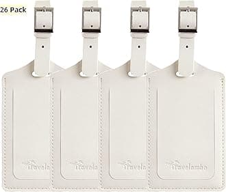 Travelambo Luggage Tags for Suitcases PU Leather Travel Tags Bag Tags Privacy Protection Travel Essentials