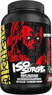 MUTANTISO SURGE | Gourmet hardcore protein formula - whey protein Isolate powder, low carb, low fat, digestive enzyme boosted - Chocolate Fudge Brownie - 727 g