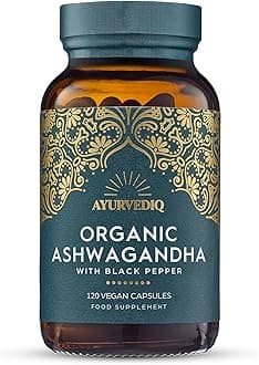 Organic Ashwagandha with Organic Black Pepper 650mg, 120 Capsules - Ashwagandha High Strength for Anxiety, Stress Relief for Adults, Better Sleep - Vegan Ayurvedic Products