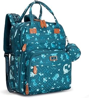 - Diaper Bag Backpack - Baby Essentials Travel Tote - Multi Function Water Resistant Diaper Bag, Travel Essentials Baby Bag with Changing Pad, Stroller Straps & Pacifier Case - Unisex, Dino