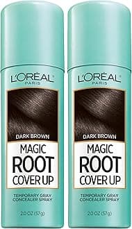 Root Cover Up Temporary Gray Concealer Spray Dark Brown 2 Oz (Pack of 2) (Packaging May Vary)