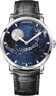 Luxury Automatic Mechanical Watch Original Men Watch with 3D Moon Phase Watch Dial Tourbillon Skeleton Men's Wrist Watch for Business, Dating, Casual