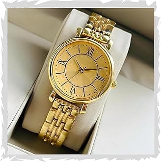 Women Analogue Wrist Watches for Women's & Girls&Miss&Ladies Diamond Studded Roman Dial Rosegold Colored Stylish Bracelet Strap