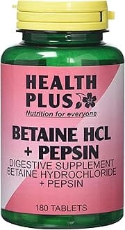 Health Plus Betaine Hcl + Pepsin Digestive Health Supplement - 180 Tablets