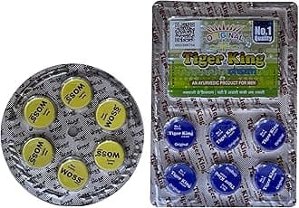 TIGER KING Cream Pack of 12 (Blue, 6 x 1.5 g) + WOSS CREAM (Yellow, 6 x 1.5 g)