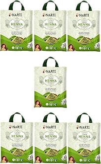 NARTI mehendi henna powder organic for hair growth pack of 3.5 kg best for natural hair care and colour suitable for wedding heena powder for hair in 500 g pack of 7