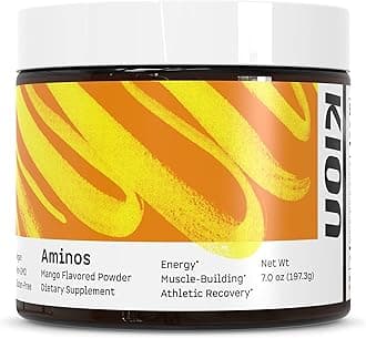 Kion Aminos Essential Amino Acids Powder - Amino Acid Nutritional Supplements, Aminos Powder, Essential Amino Energy No Caffeine, EAAs Amino Acids Powder, BCAA EAA - 30 Servings, Mango