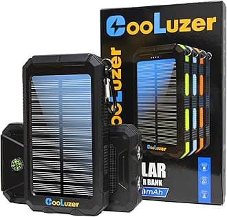 Solar Charger Power Bank 36800mah with 18W PD 5V*3.1A Fast Charging, QC3.0 Portable Charger Solar Power Bank,IP67 Waterproof Camping Gear Accessory for Outdoor (Black)