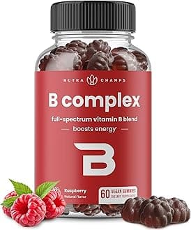 NutraChamps Vitamin B Complex Gummies, Vitamin B Gummies Boosts Energy, B Complex Vitamins B1, B2 (Riboflavin), B3 (Niacin), B5, B6, B7 (Biotin), B9 (Folic Acid), Methyl B12