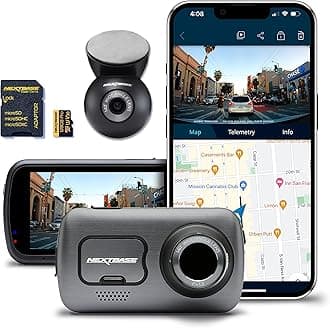Nextbase 622GW Dash Cam with Rear Window Cam and 128GB Micro SD Memory Card Bundle - True 4K 30fps UHD Auto Record, Dash Cam Front and Rear with Wi-Fi, GPS, Bluetooth, Alexa, Parking Mode